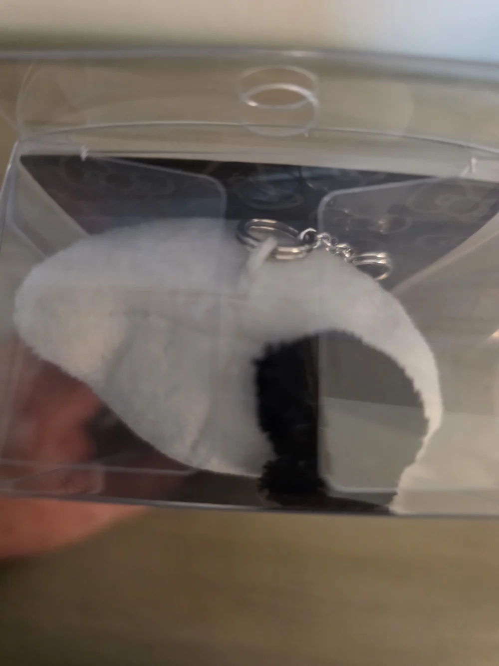 Hello Kitty Black & White Plush Figurine Key Chain/Clip by Sanrio